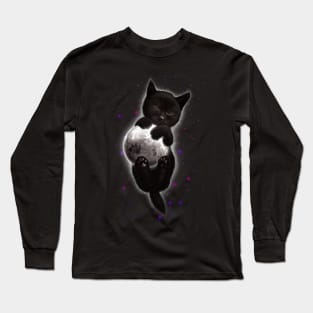 CAT HUGGING THE MOON Long Sleeve T-Shirt